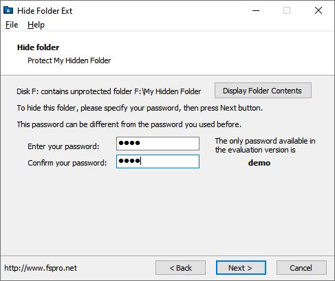 hide folder ext - new password