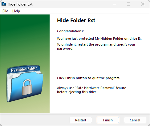 Hide Folder Ext completion step