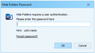 Hide Folders password prompt